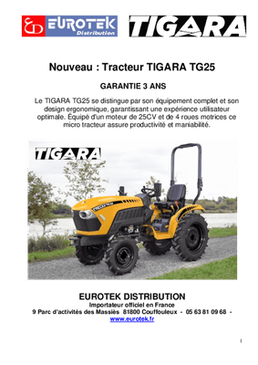 Transport - Tracteurs Diesel - Tracteur TG25