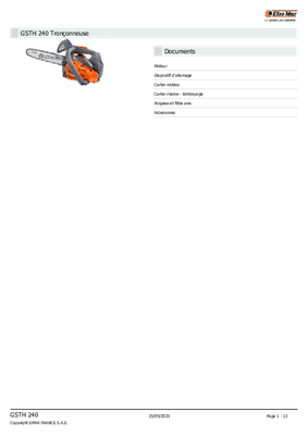 Bois - Tronçonneuses électriques - Élagueuse thermique GSTH 240